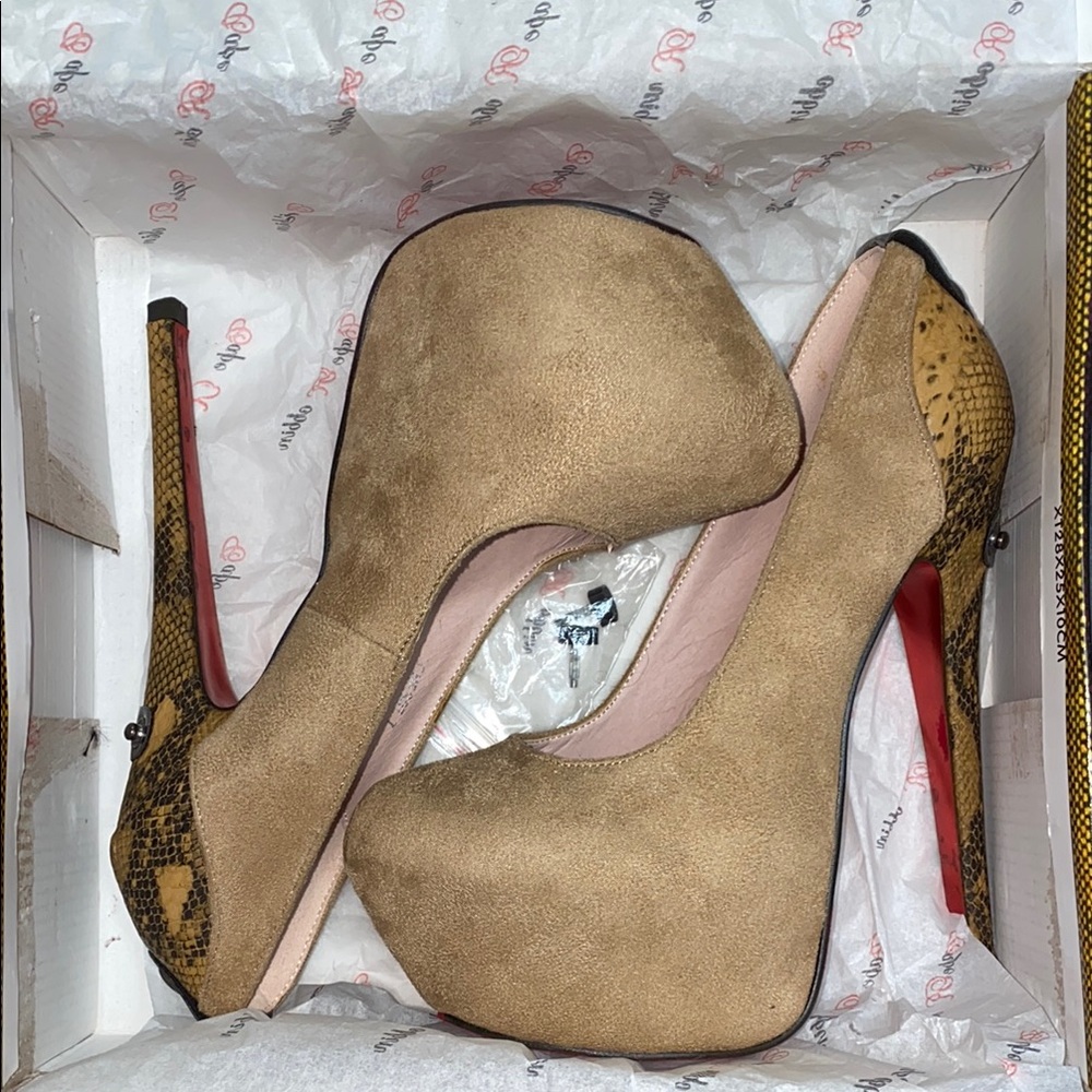 Cape Robbin Tan and Brown Stiletto Heels